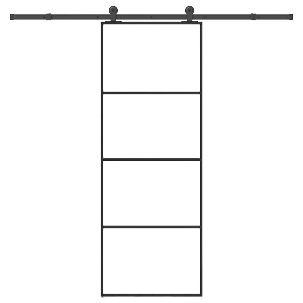 vidaXL Sliding Door with Hardware Set 76x205 cm ESG Glass&Aluminium