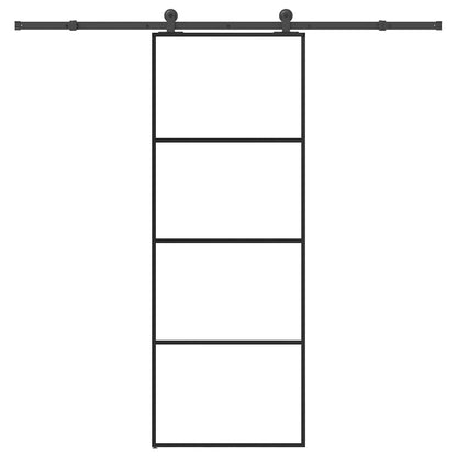 vidaXL Sliding Door with Hardware Set 76x205 cm ESG Glass&Aluminium