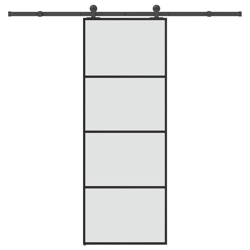 vidaXL Sliding Door with Hardware Set 76x205 cm ESG Glass&Aluminium