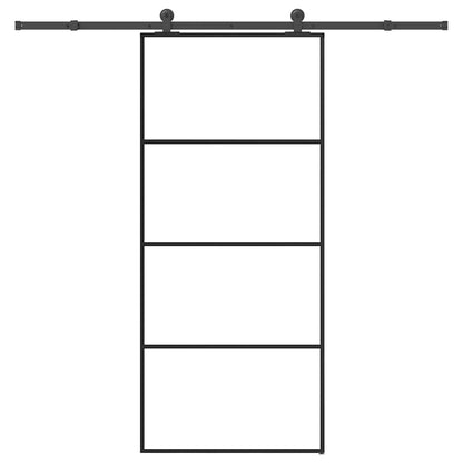 vidaXL Sliding Door with Hardware Set 90x205 cm ESG Glass&Aluminium
