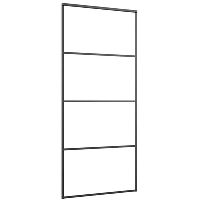 vidaXL Sliding Door with Hardware Set 90x205 cm ESG Glass&Aluminium