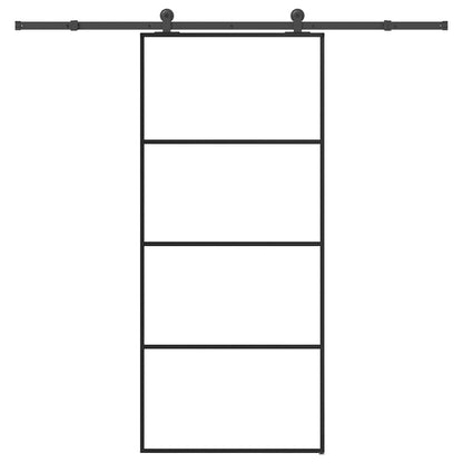 vidaXL Sliding Door with Hardware Set 90x205 cm ESG Glass&Aluminium