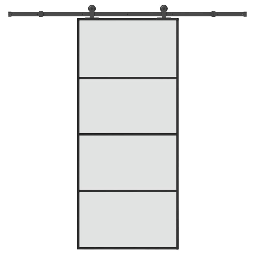 vidaXL Sliding Door with Hardware Set 90x205 cm ESG Glass&Aluminium