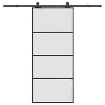 vidaXL Sliding Door with Hardware Set 90x205 cm ESG Glass&Aluminium
