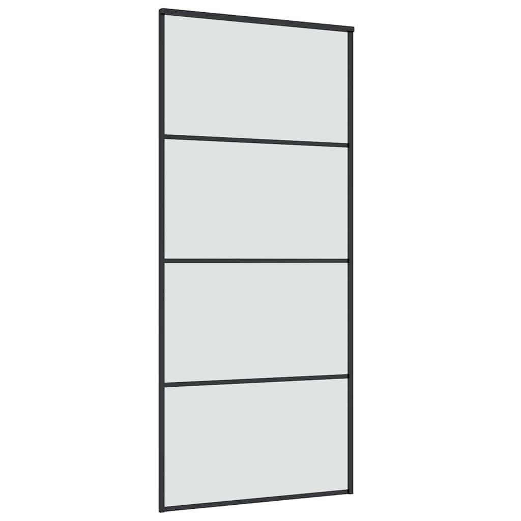 vidaXL Sliding Door with Hardware Set 90x205 cm ESG Glass&Aluminium
