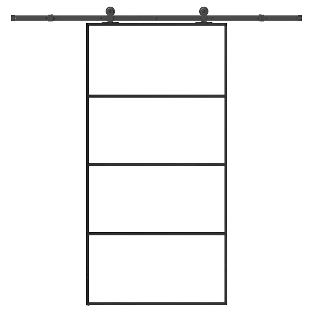 vidaXL Sliding Door with Hardware Set 102.5x205 cm ESG Glass&Aluminium