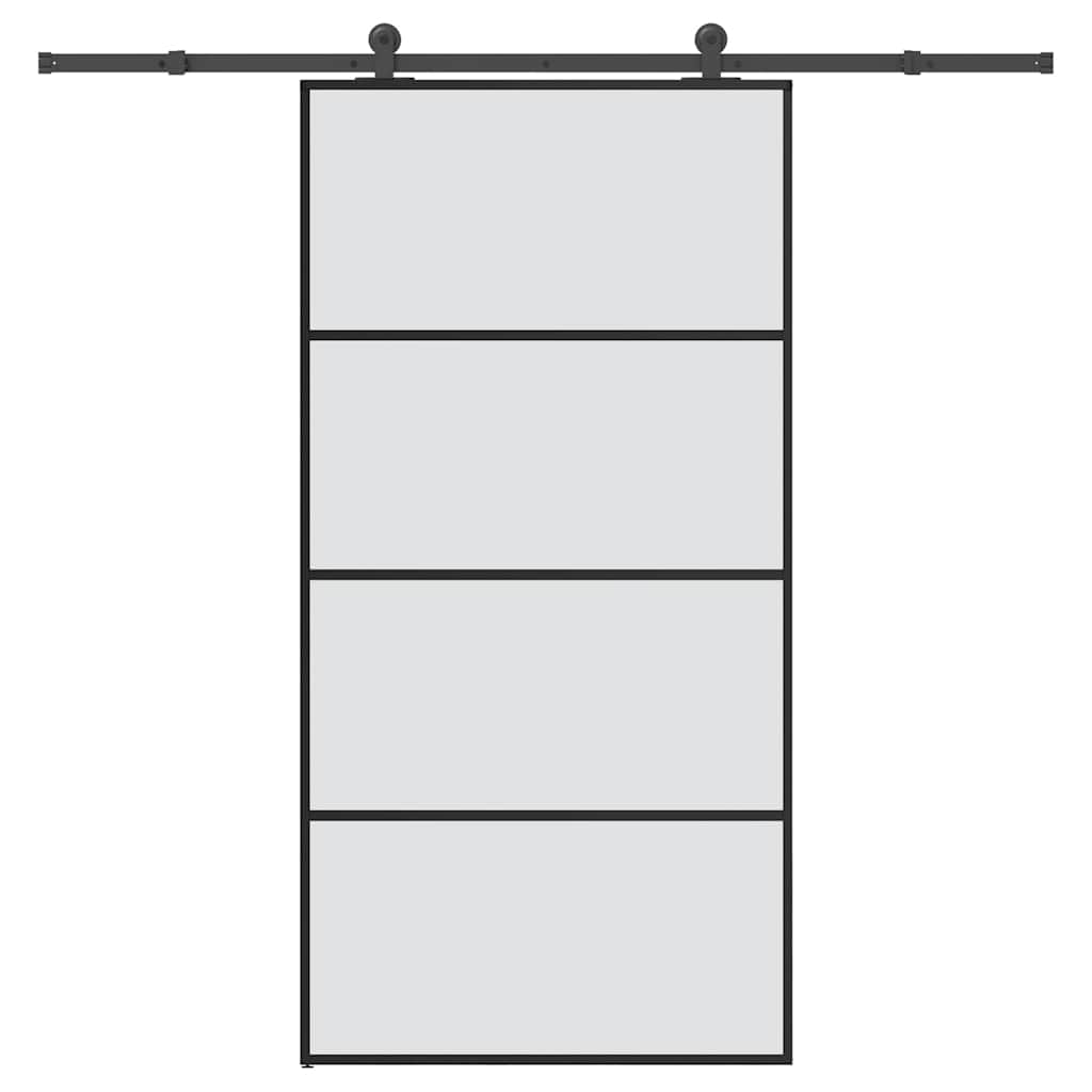 vidaXL Sliding Door with Hardware Set 102.5x205 cm ESG Glass&Aluminium