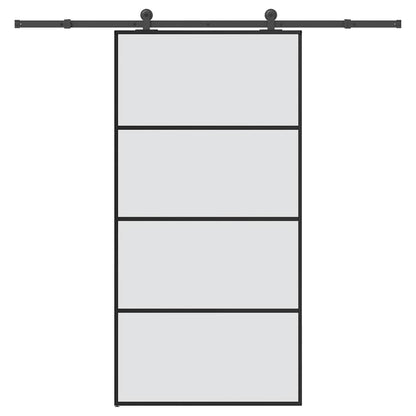 vidaXL Sliding Door with Hardware Set 102.5x205 cm ESG Glass&Aluminium