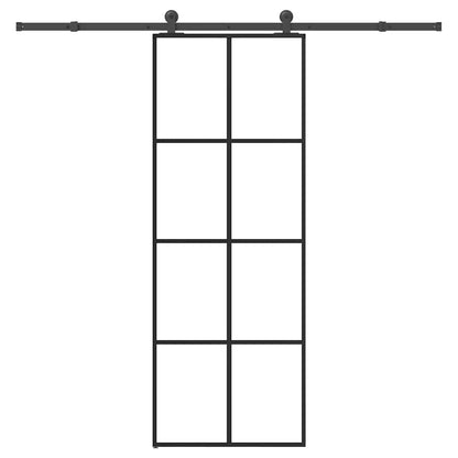 vidaXL Sliding Door with Hardware Set 76x205 cm ESG Glass&Aluminium