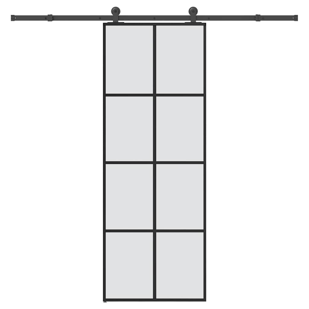vidaXL Sliding Door with Hardware Set 76x205 cm ESG Glass&Aluminium