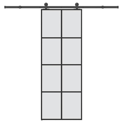 vidaXL Sliding Door with Hardware Set 76x205 cm ESG Glass&Aluminium