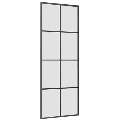 vidaXL Sliding Door with Hardware Set 76x205 cm ESG Glass&Aluminium