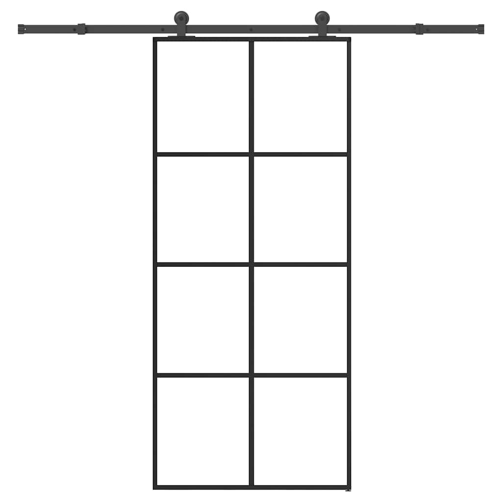 vidaXL Sliding Door with Hardware Set 90x205 cm ESG Glass&Aluminium