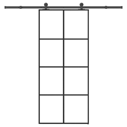vidaXL Sliding Door with Hardware Set 90x205 cm ESG Glass&Aluminium