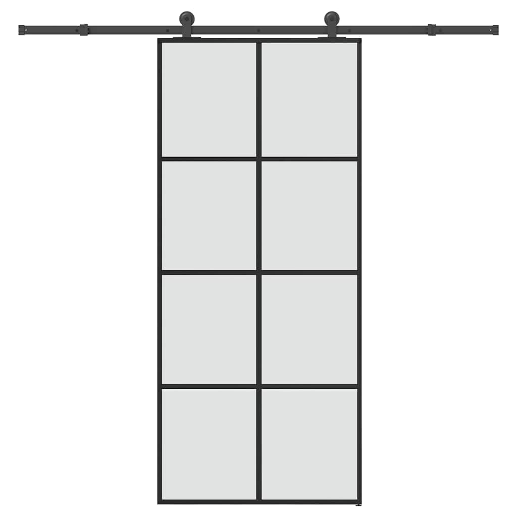 vidaXL Sliding Door with Hardware Set 90x205 cm ESG Glass&Aluminium