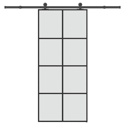 vidaXL Sliding Door with Hardware Set 90x205 cm ESG Glass&Aluminium