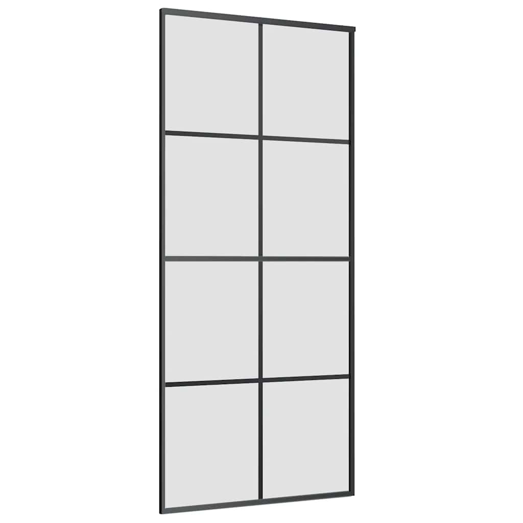 vidaXL Sliding Door with Hardware Set 90x205 cm ESG Glass&Aluminium