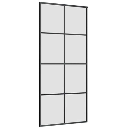 vidaXL Sliding Door with Hardware Set 90x205 cm ESG Glass&Aluminium