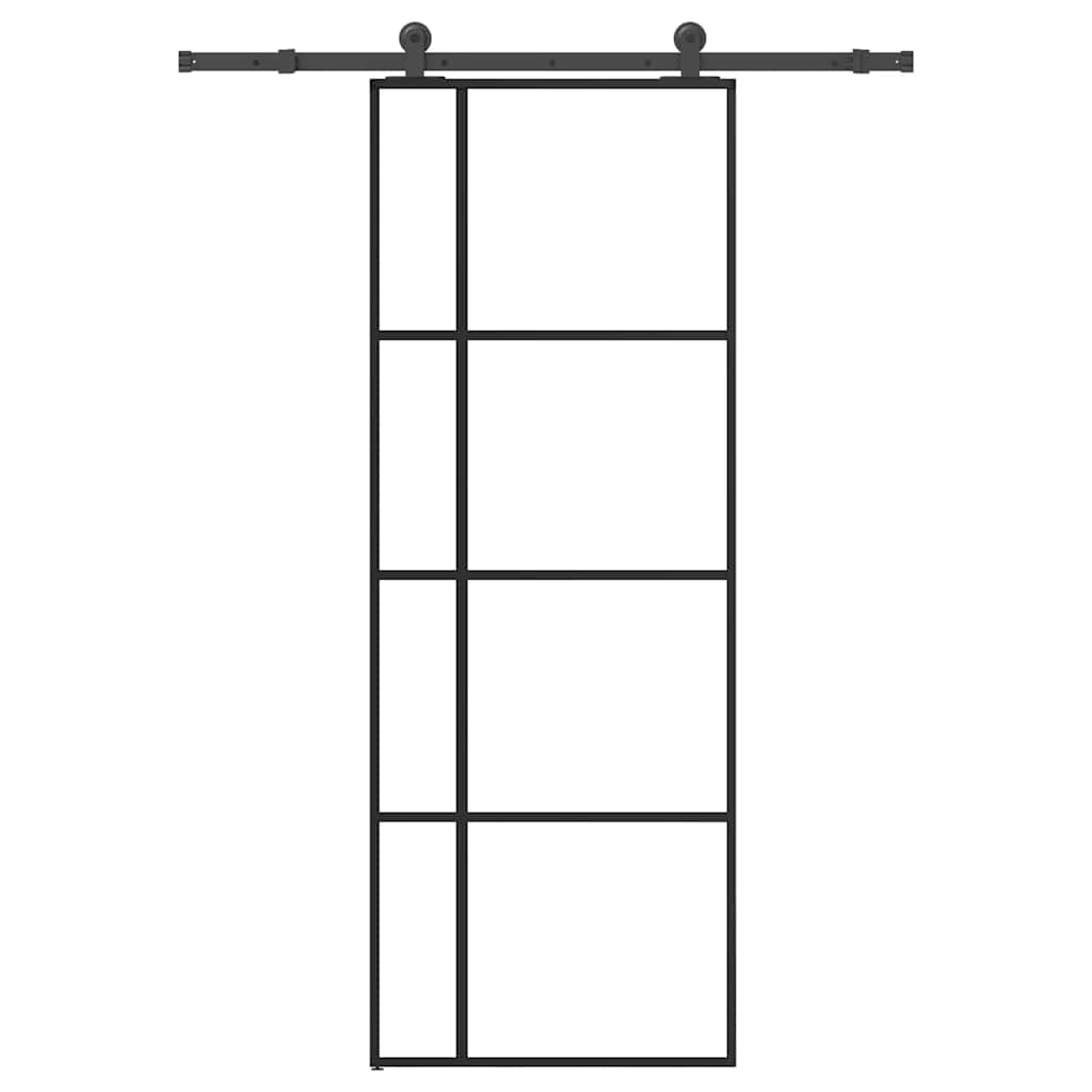 vidaXL Sliding Door with Hardware Set 76x205 cm ESG Glass&Aluminium