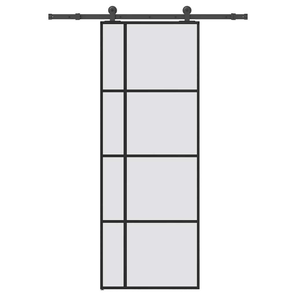 vidaXL Sliding Door with Hardware Set 76x205 cm ESG Glass&Aluminium