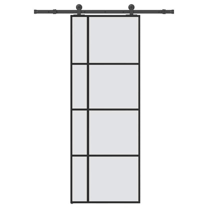 vidaXL Sliding Door with Hardware Set 76x205 cm ESG Glass&Aluminium