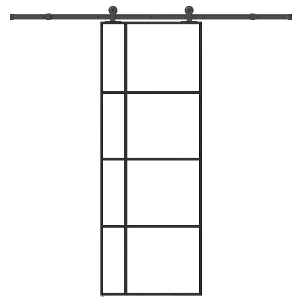 vidaXL Sliding Door with Hardware Set 76x205 cm ESG Glass&Aluminium