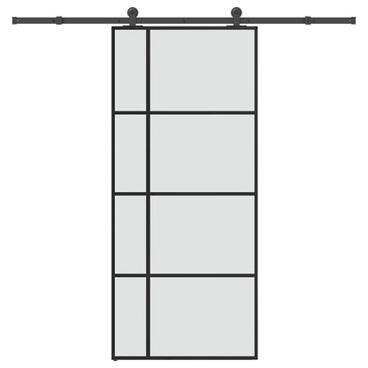 vidaXL Sliding Door with Hardware Set 90x205 cm ESG Glass&Aluminium