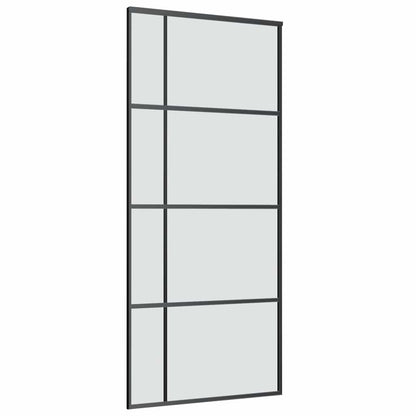 vidaXL Sliding Door with Hardware Set 90x205 cm ESG Glass&Aluminium