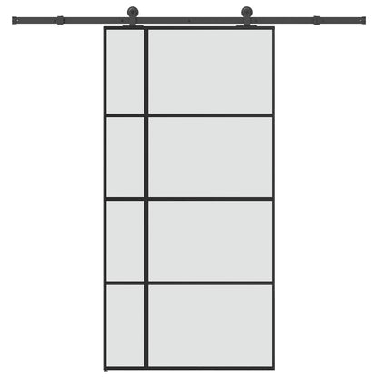 vidaXL Sliding Door with Hardware Set 102,5x205 cm ESG Glass&Aluminium