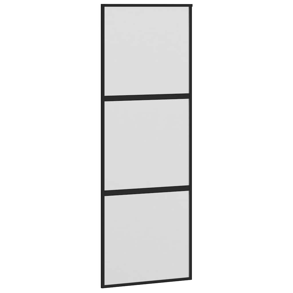 vidaXL Sliding Door with Hardware Set 76x205 cm Tempered Glass&Aluminium