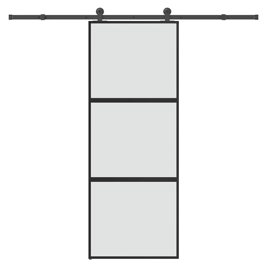 vidaXL Sliding Door with Hardware Set 76x205 cm Tempered Glass&Aluminium