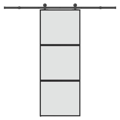 vidaXL Sliding Door with Hardware Set 76x205 cm Tempered Glass&Aluminium