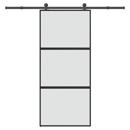 vidaXL Sliding Door with Hardware Set 90x205 cm Tempered Glass&Aluminium