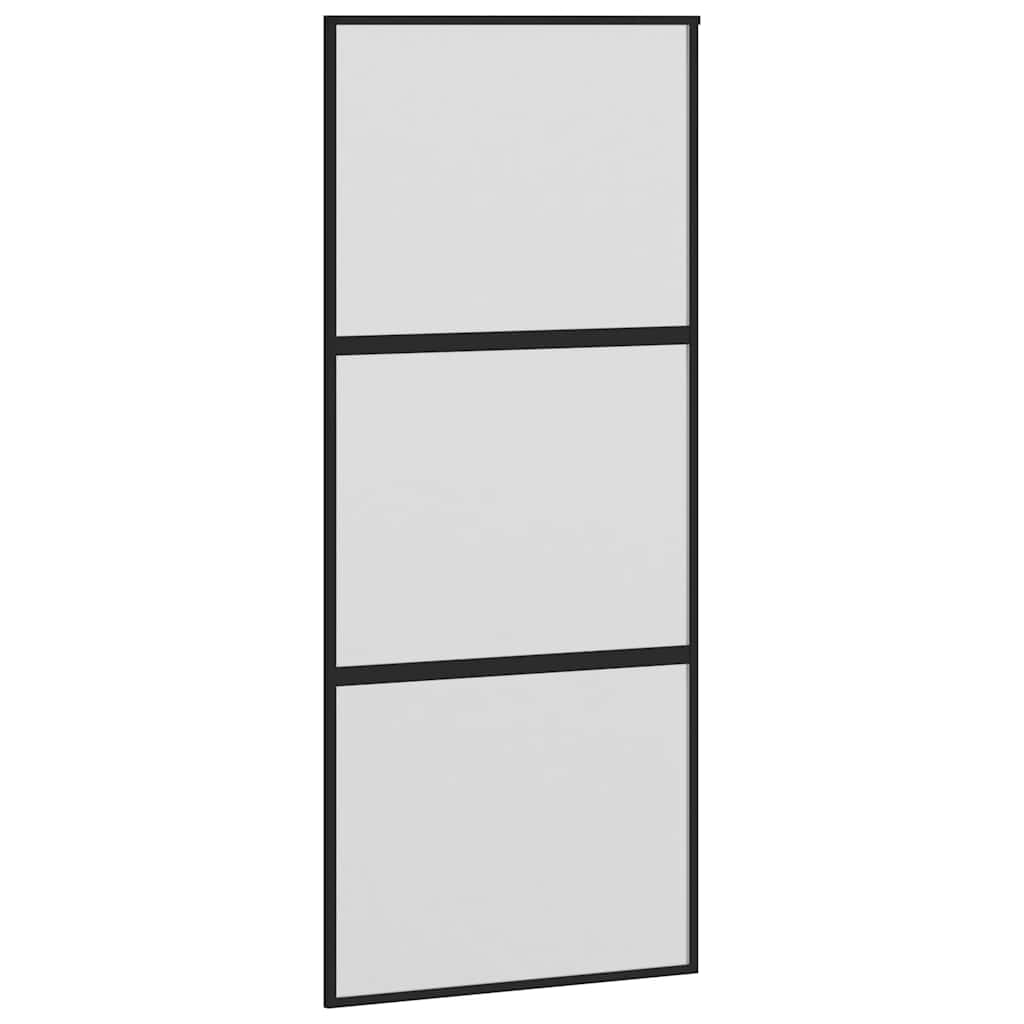 vidaXL Sliding Door with Hardware Set 90x205 cm Tempered Glass&Aluminium