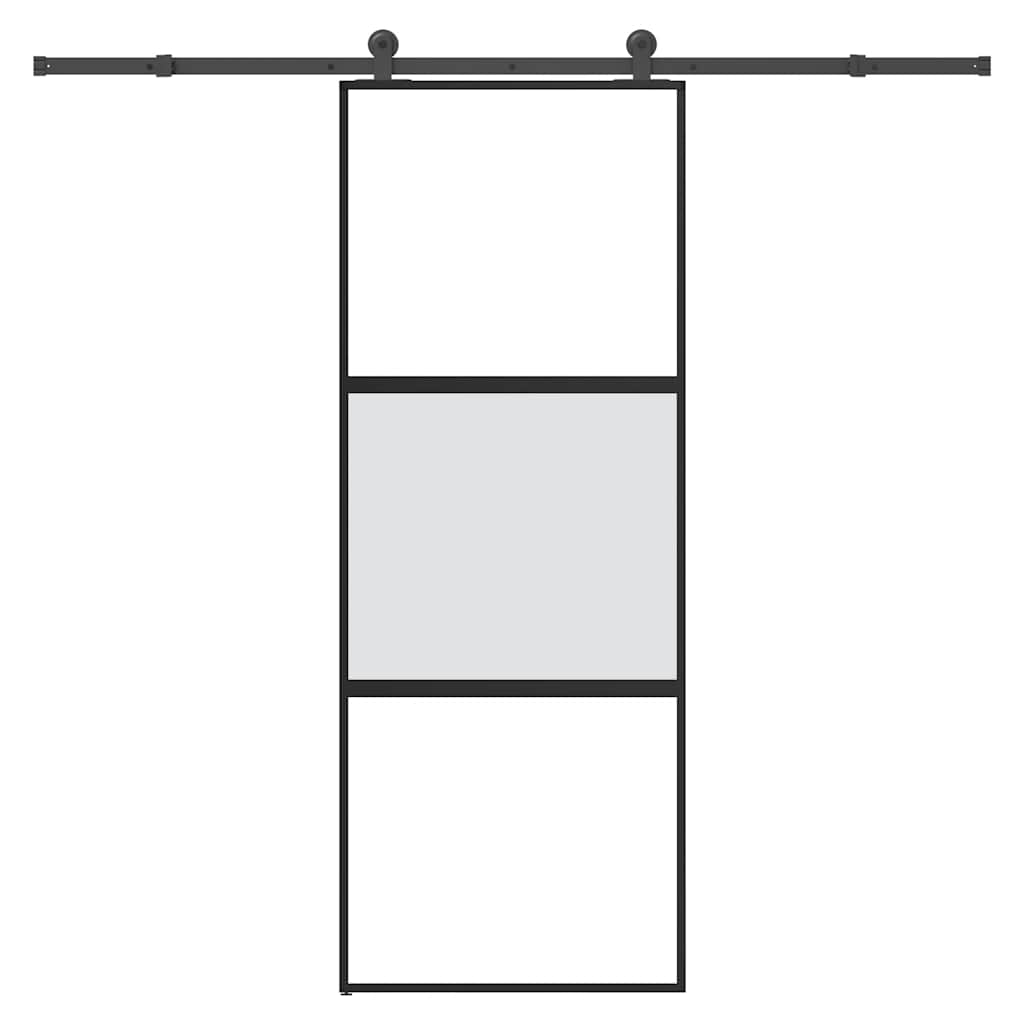 vidaXL Sliding Door with Hardware Set 76x205 cm Tempered Glass&Aluminium