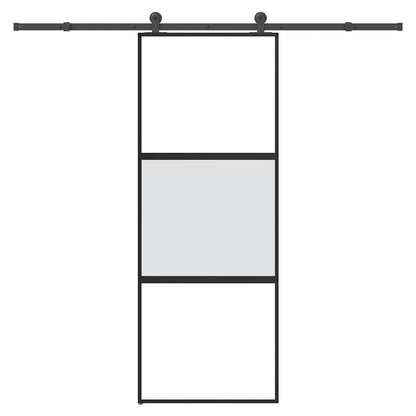 vidaXL Sliding Door with Hardware Set 76x205 cm Tempered Glass&Aluminium