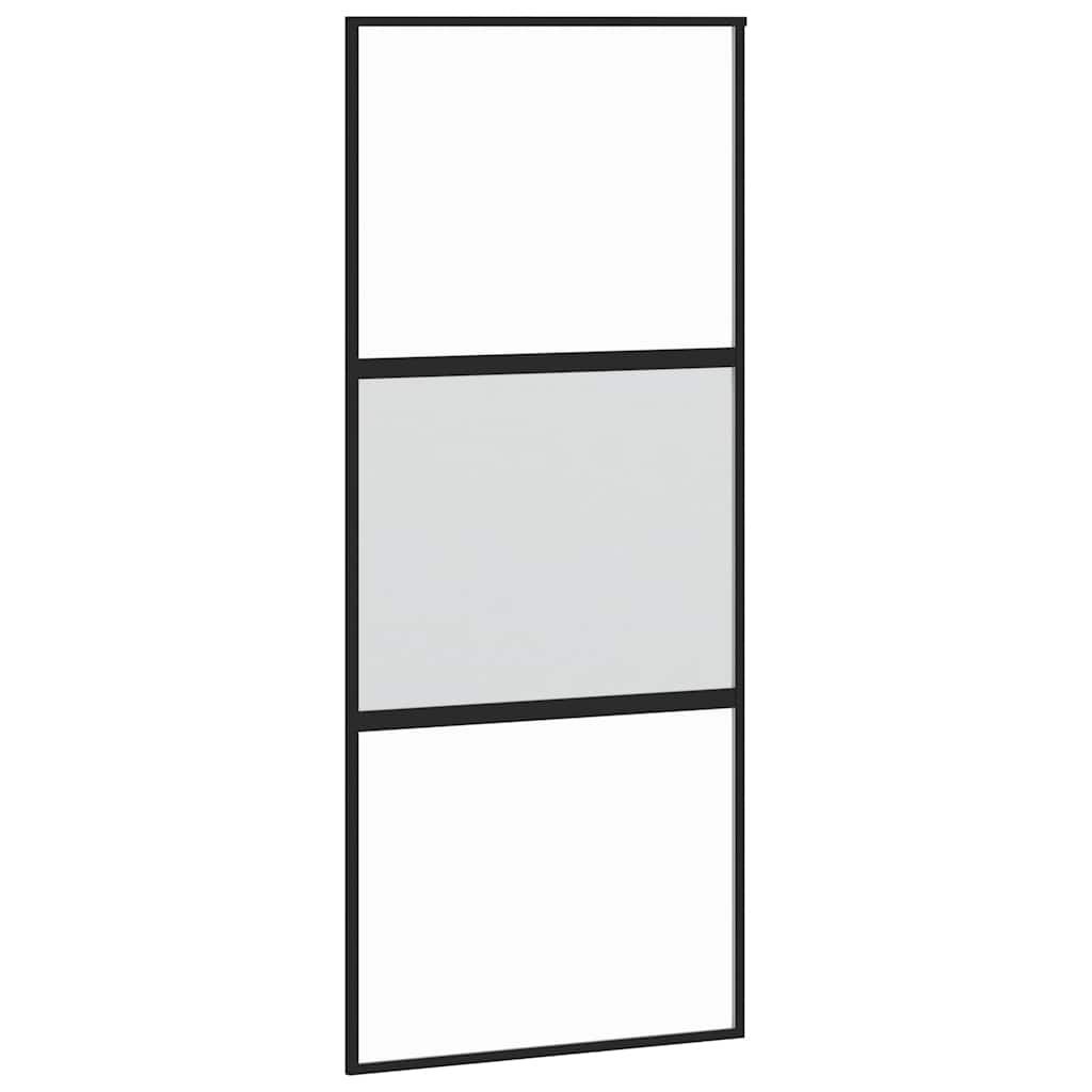 vidaXL Sliding Door with Hardware Set 90x205 cm Tempered Glass&Aluminium