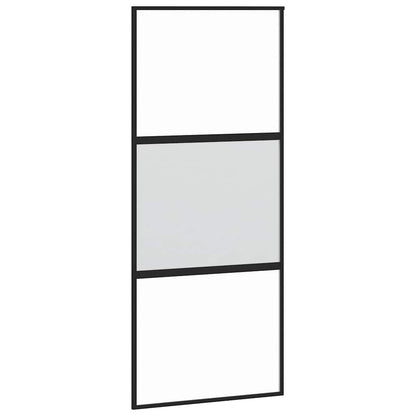 vidaXL Sliding Door with Hardware Set 90x205 cm Tempered Glass&Aluminium