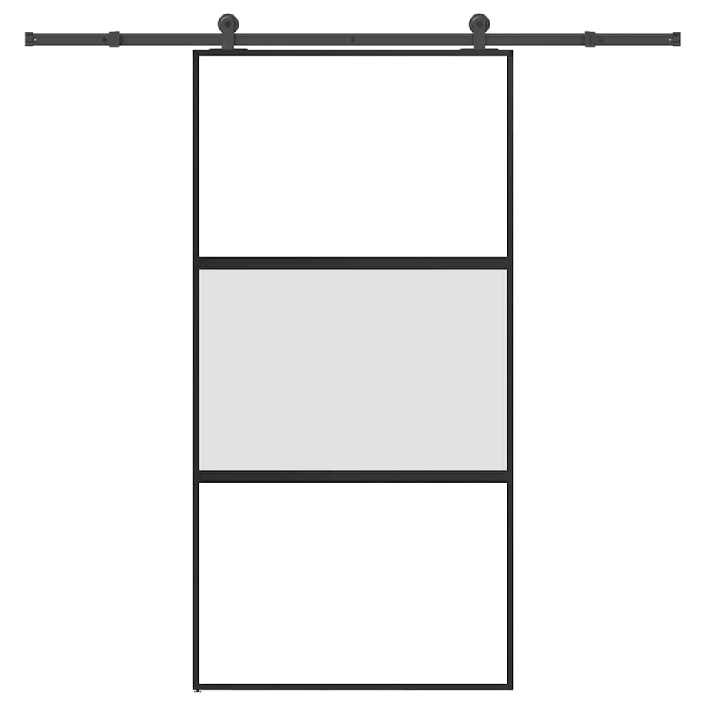 vidaXL Sliding Door with Hardware Set 102,5x205 cm Tempered Glass&Aluminium