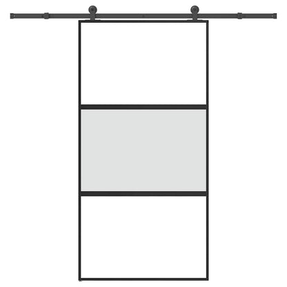 vidaXL Sliding Door with Hardware Set 102,5x205 cm Tempered Glass&Aluminium