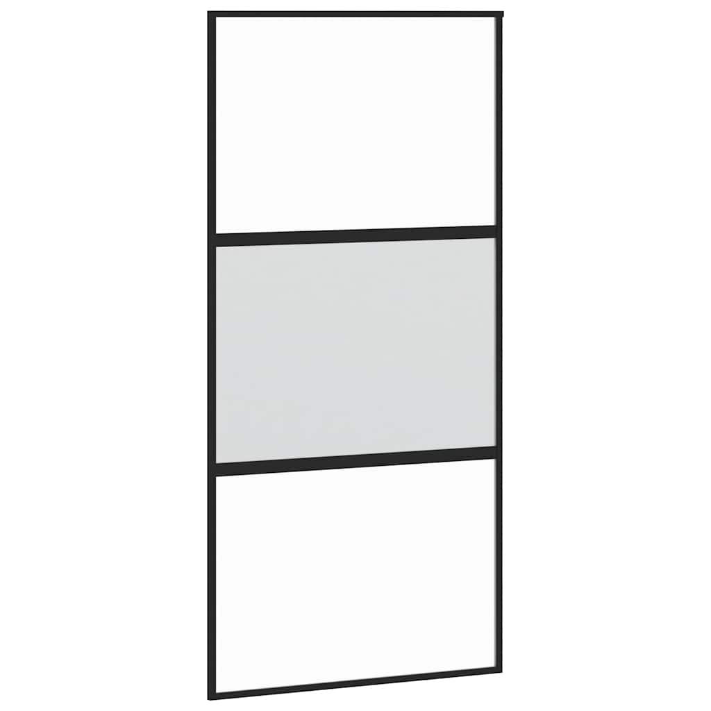 vidaXL Sliding Door with Hardware Set 102,5x205 cm Tempered Glass&Aluminium