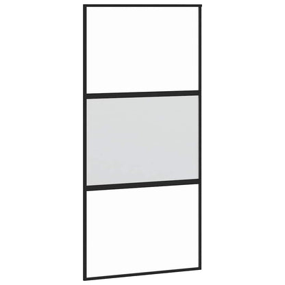 vidaXL Sliding Door with Hardware Set 102,5x205 cm Tempered Glass&Aluminium