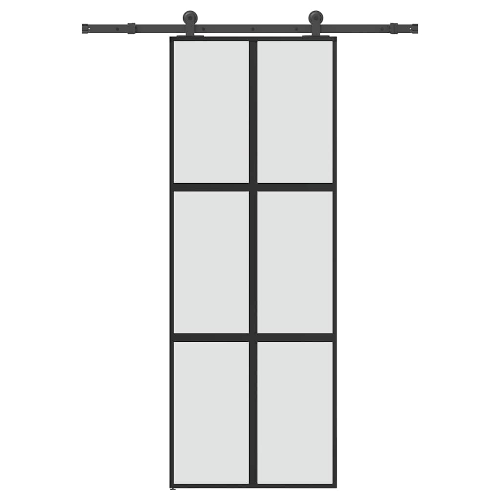 vidaXL Sliding Door with Hardware Set 76x205 cm Tempered Glass&Aluminium