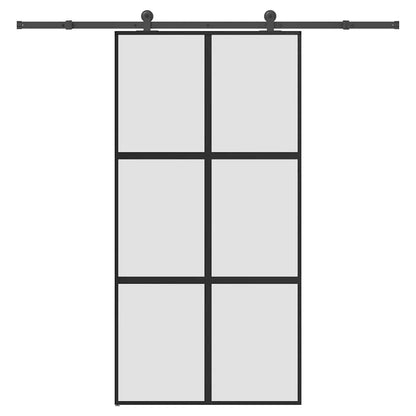 vidaXL Sliding Door with Hardware Set 102,5x205 cm Tempered Glass&Aluminium