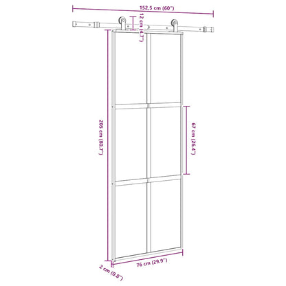vidaXL Sliding Door with Hardware Set 76x205 cm