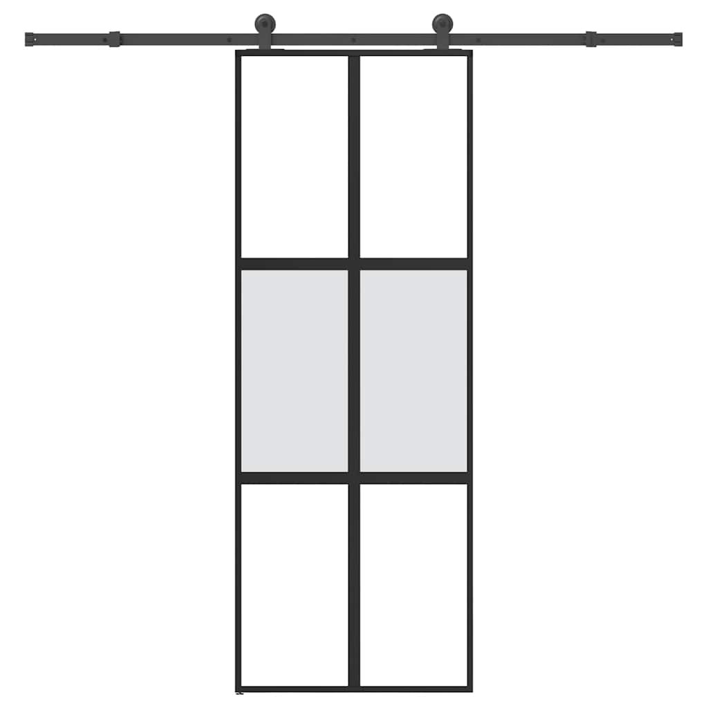 vidaXL Sliding Door with Hardware Set 76x205 cm Tempered Glass&Aluminium