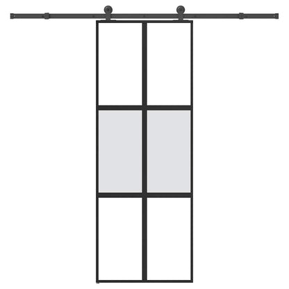 vidaXL Sliding Door with Hardware Set 76x205 cm Tempered Glass&Aluminium