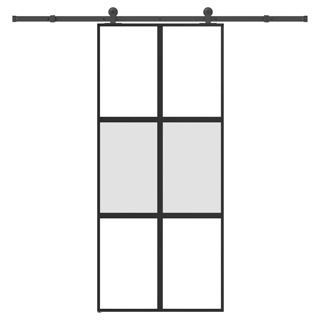 vidaXL Sliding Door with Hardware Set 90x205 cm Tempered Glass&Aluminium