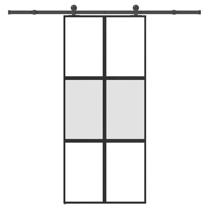 vidaXL Sliding Door with Hardware Set 90x205 cm Tempered Glass&Aluminium
