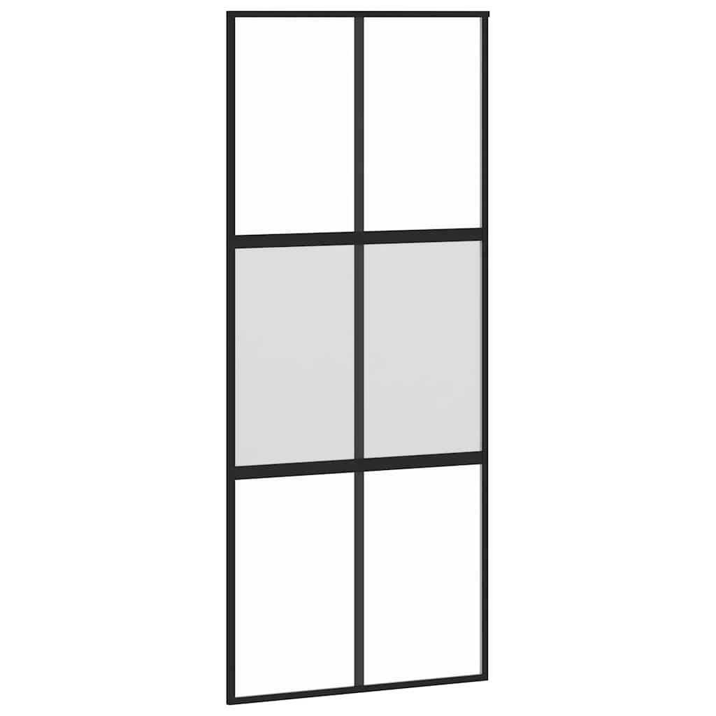 vidaXL Sliding Door with Hardware Set 90x205 cm Tempered Glass&Aluminium